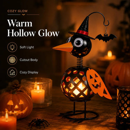🔥Wrought Iron Crow and Pumpkin Ornament🐦🎃