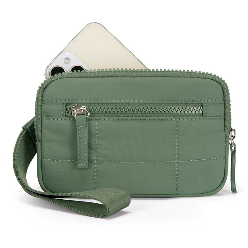 Wristband Travel Wallet Wristlet Nylon Quilted Purse Women Credit Card Holder