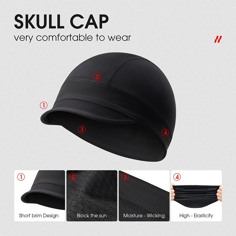 Quick-Dry Breathable Skull Cap – Cycling Helmet Liner with Sun Visor