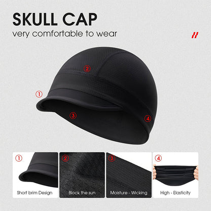 Quick-Dry Breathable Skull Cap – Cycling Helmet Liner with Sun Visor
