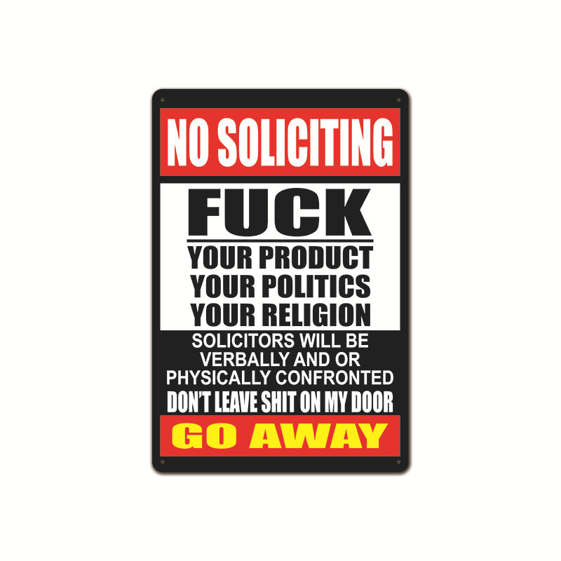 Zero-Tolerance "No Soliciting" Sign 🛑 — Make Your Boundaries Crystal Clear,8×12 in