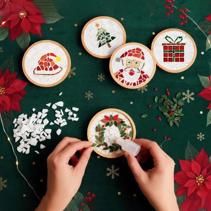 DIY Mosaic Christmas Coaster Kit – 6 Designs