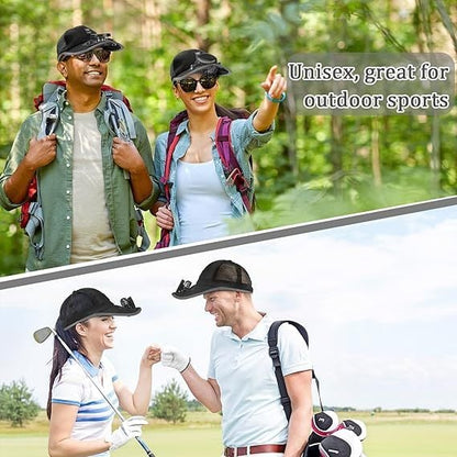 🔥✨Solar Fan Baseball Cap - UV Protection Wide Brim Mesh Hat with Solar & USB Power for Outdoor Heat Relief