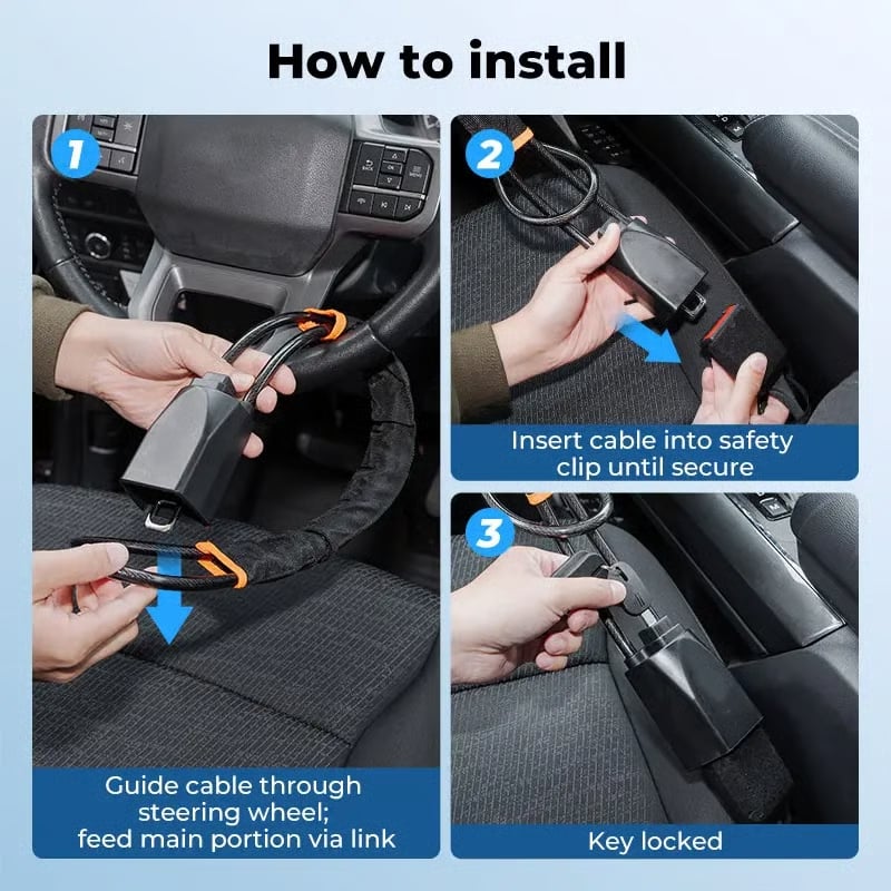 🔥Steering Wheel Lock Seat Belt