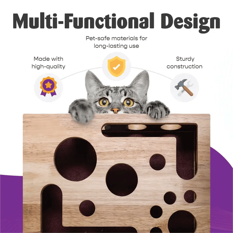 🎁😻✨Cat Scratch Puzzle Enrichment Box: Nail File Stress Free Alternative to Clippers and Grinders