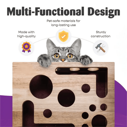 🎁😻✨Cat Scratch Puzzle Enrichment Box: Nail File Stress Free Alternative to Clippers and Grinders