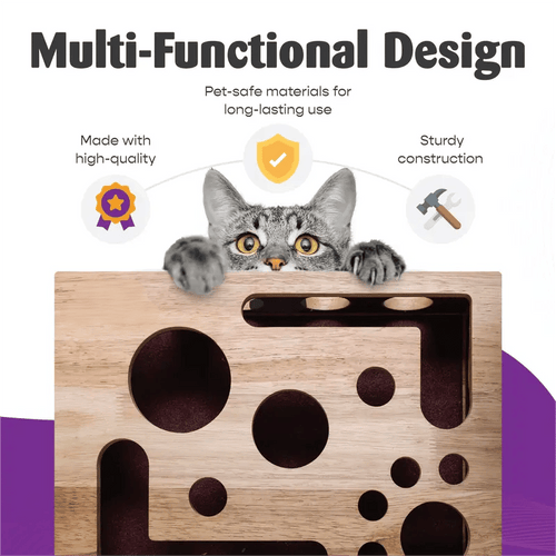 🎁😻✨Cat Scratch Puzzle Enrichment Box: Nail File Stress Free Alternative to Clippers and Grinders