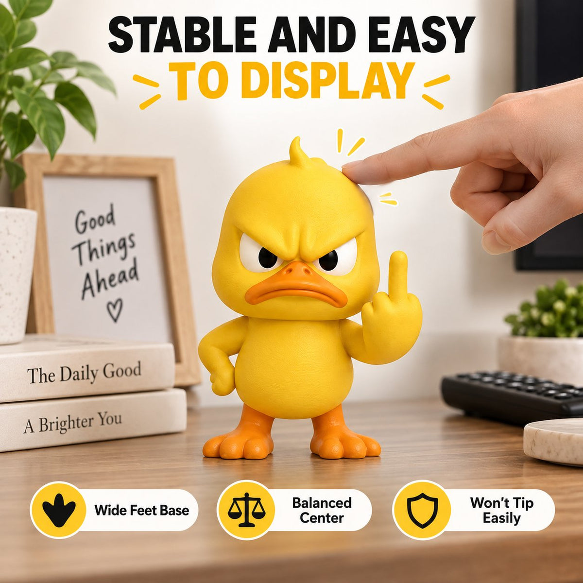 Quacko Angry Duck Collection – Sarcastic Desk Figurines, Funny Decor for Office Workspace & Home Shelves