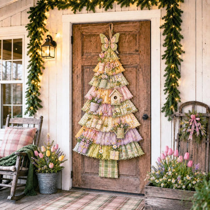 🎄Beginner-Friendly DIY Oversized Patchwork Christmas Tree Door Hanging Kit💕