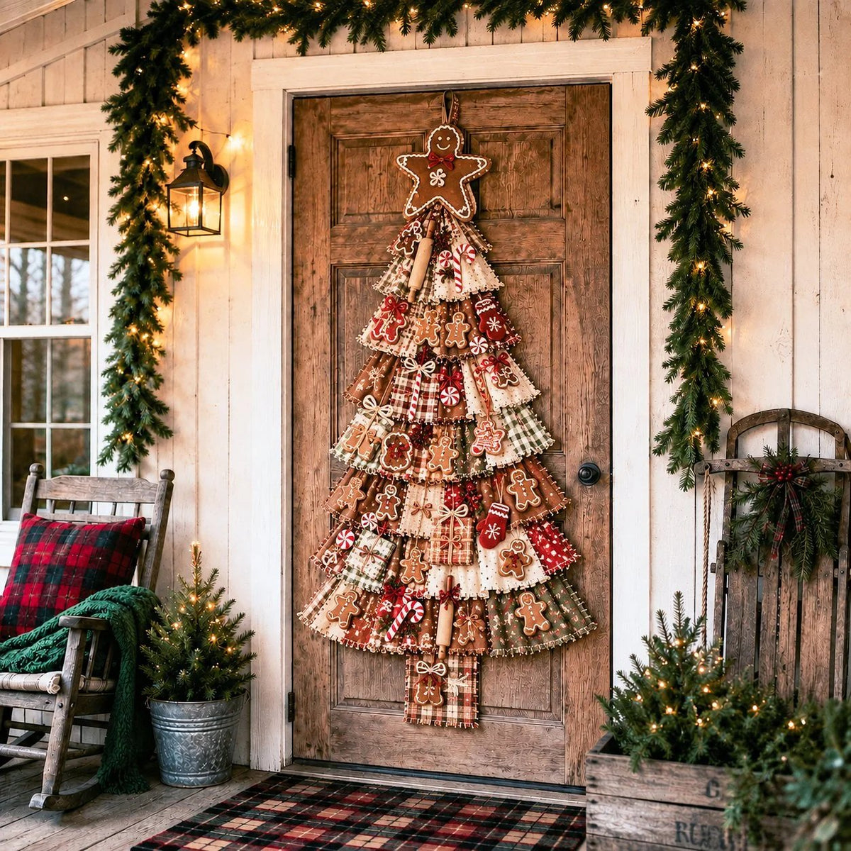 🎄Beginner-Friendly DIY Oversized Patchwork Christmas Tree Door Hanging Kit💕