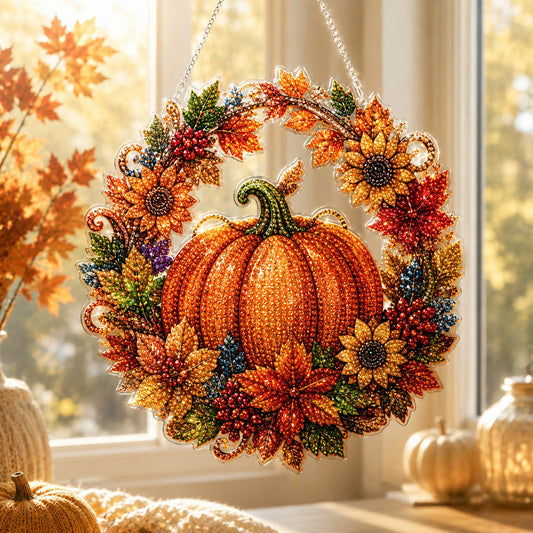 🍂✨Autumn Harvest Pumpkin Diamond Art Hanging Ornament Kit