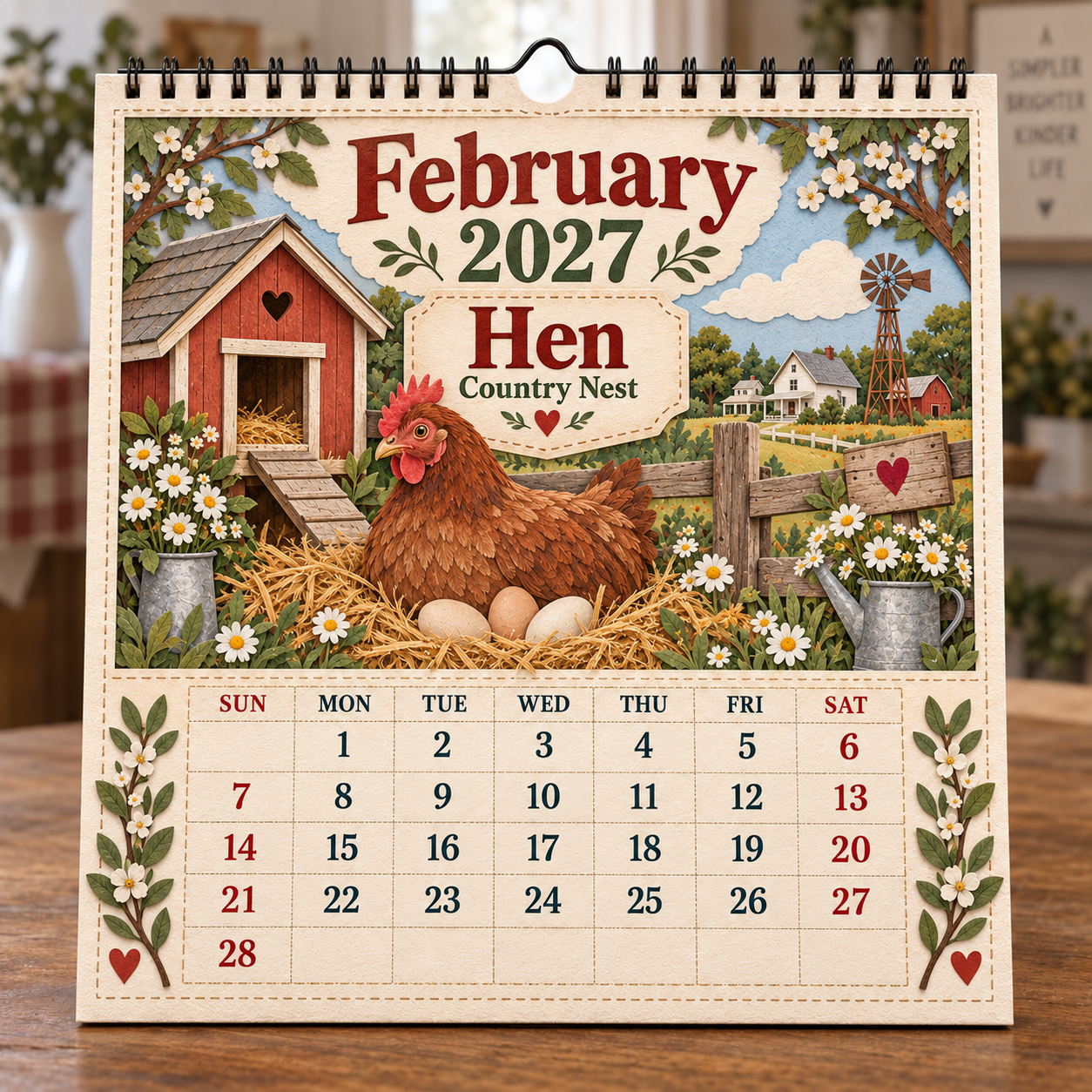 🐄 2027 Farm Animals & Country Life Wall Calendar