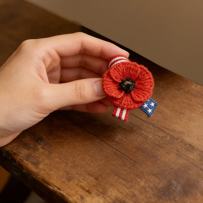 Unisex Memorial Day Poppy Exquisite Brooch