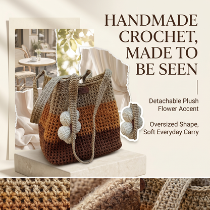 HANDCRAFTED CROCHET STRIPED BAG