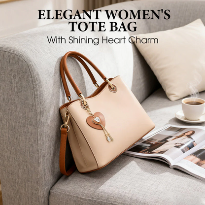🔥Elegant Women's Tote Bag With Shining Heart Charm