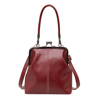 Women's Kiss Lock Crossbody Bag with Top Handle