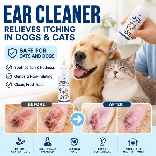 🐶🐱 Ear cleaner, Relieves itching in dogs & cats