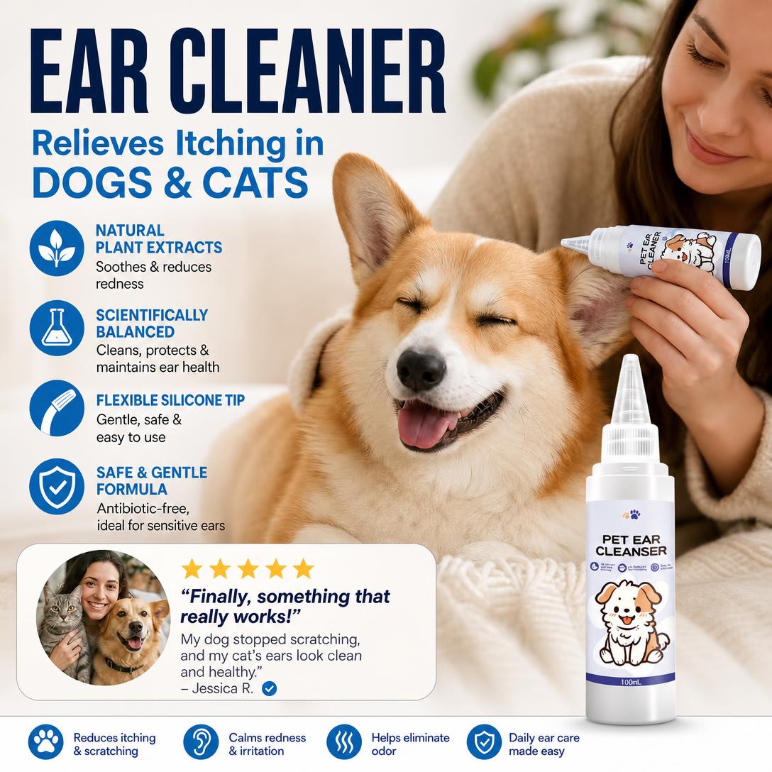 🐶🐱 Ear cleaner, Relieves itching in dogs & cats