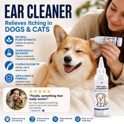 🐶🐱 Ear cleaner, Relieves itching in dogs & cats