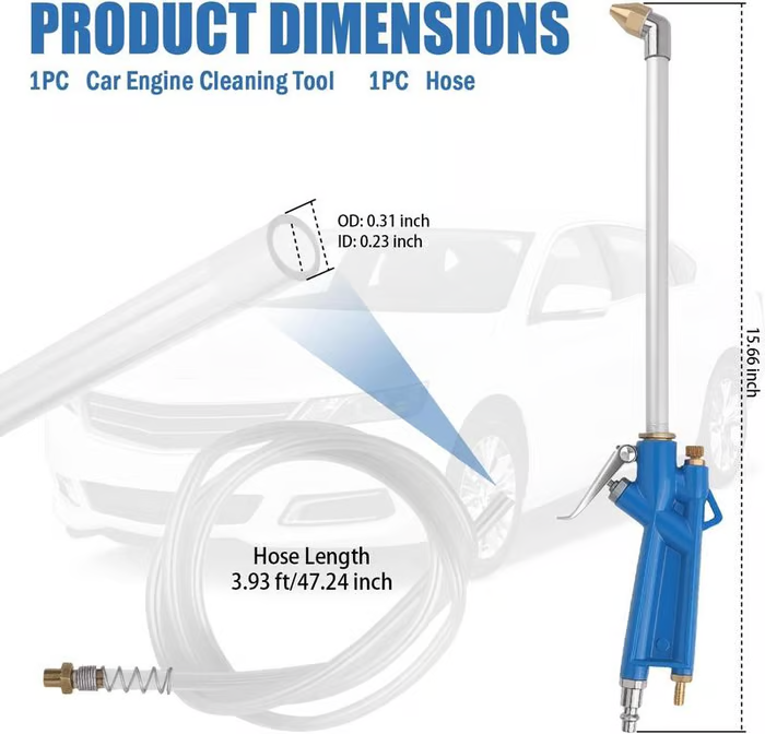 Long-Nozzle Pneumatic Air Blow Gun with Siphon Hose