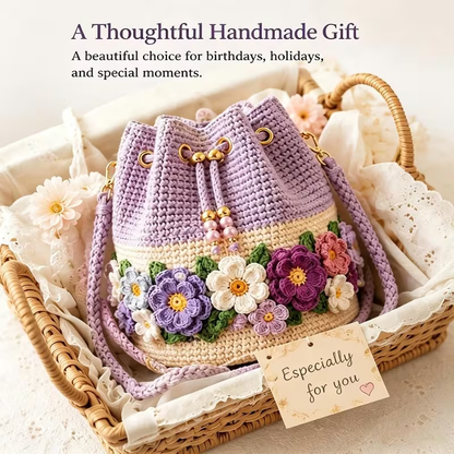 🌼Bohemian Style Handmade Crochet Flower Bucket Bag👜