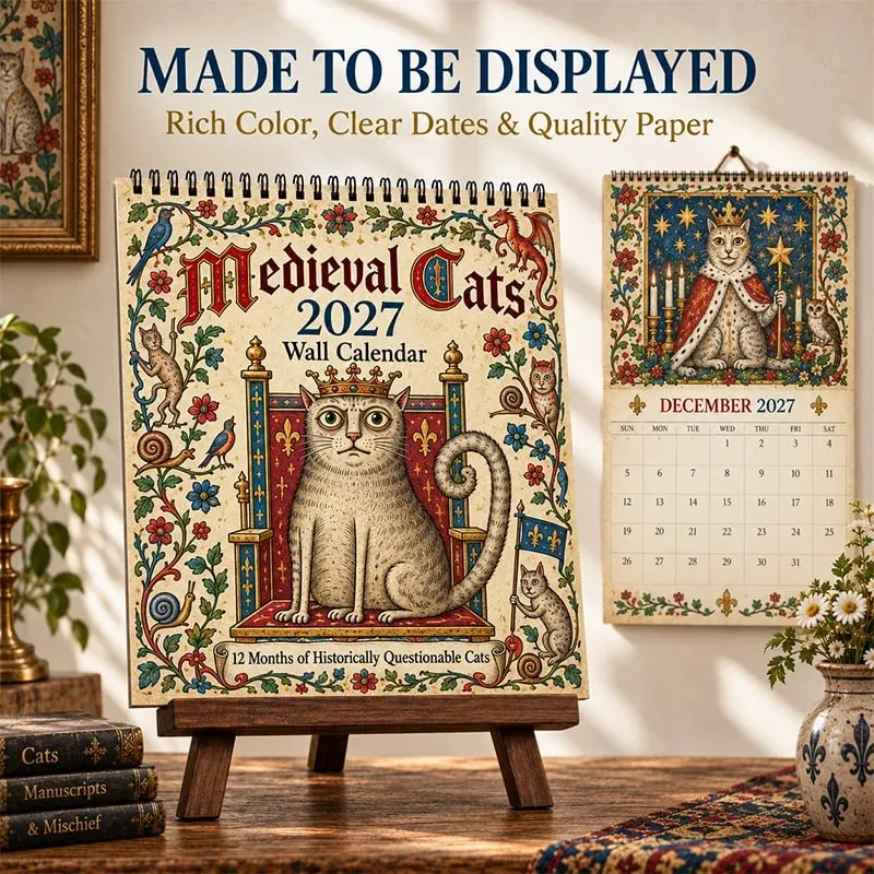 🐈🏰 Medieval Cats 2027 – 12 Months of Historically Questionable Cats