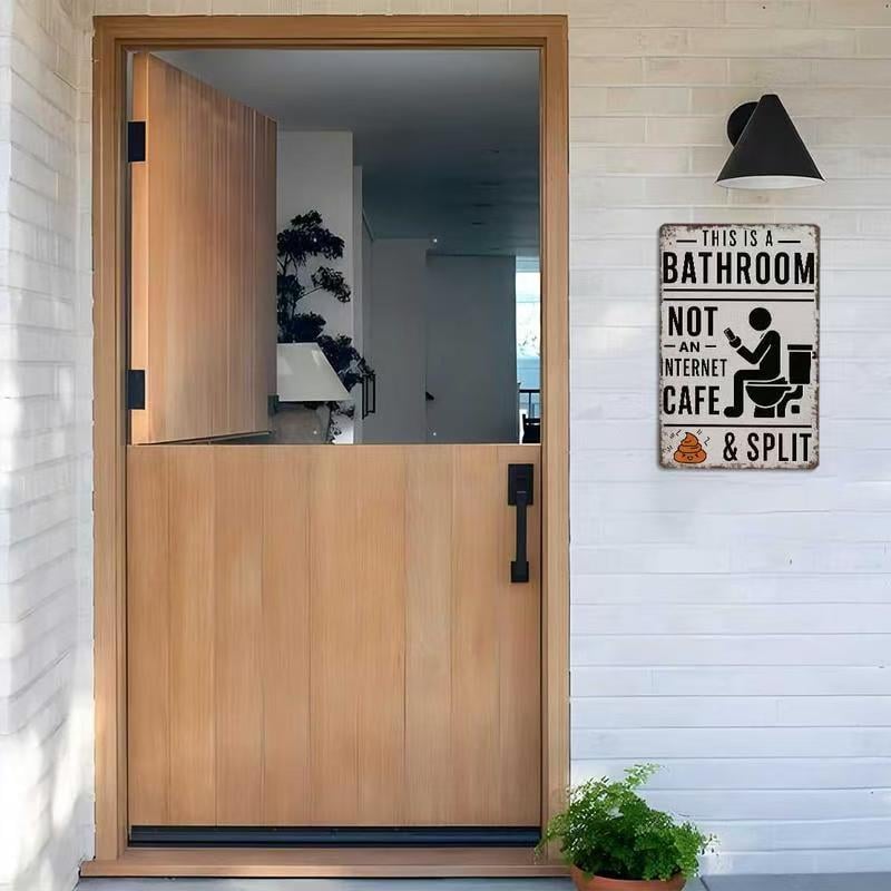 😂 Humorous Bathroom Metal Wall Sign
