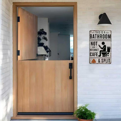 😂 Humorous Bathroom Metal Wall Sign