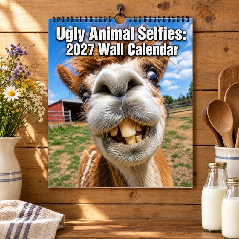 2027 Ugly Animal Selfies Wall Calendar