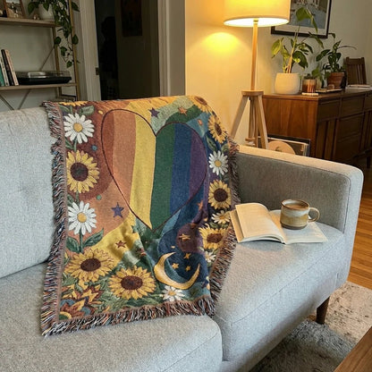 ☀LAST DAY SALE 50% OFF!!🏳️‍🌈Handmade Woven Pride Blanket | For Belonging, Visibility & Unapologetic Self-Expression