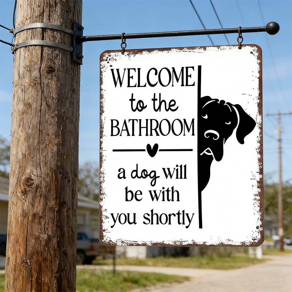 😂 Humorous Bathroom Metal Wall Sign