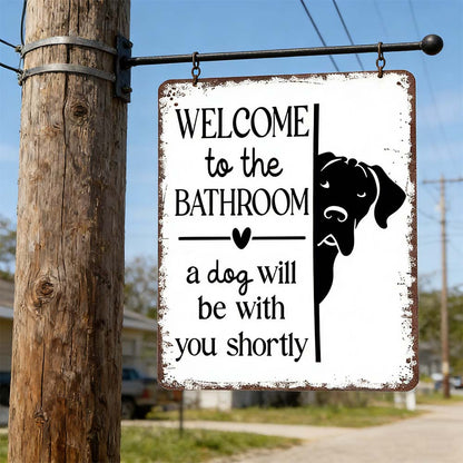😂 Humorous Bathroom Metal Wall Sign