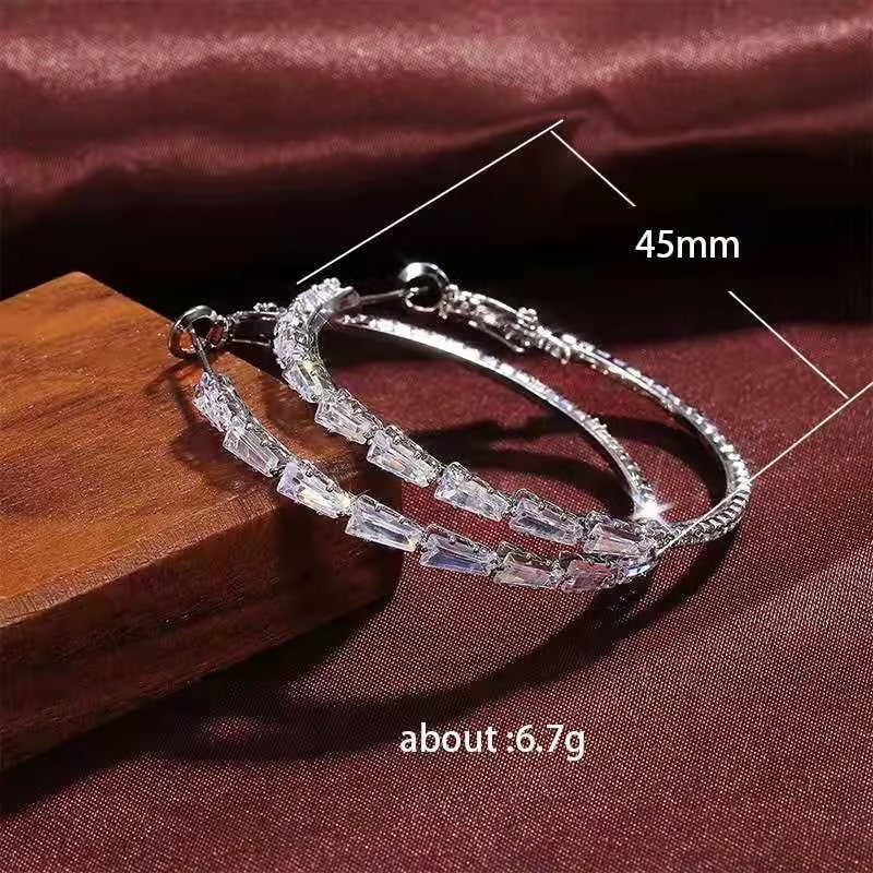 💎 BUY 1 GET 1 FREE ! ✨ Women's Sparkling CZ Hoop Earrings – Micro-Paved, Lightweight Copper & Bold Design – Elegant, Versatile & Perfect Gift 💫