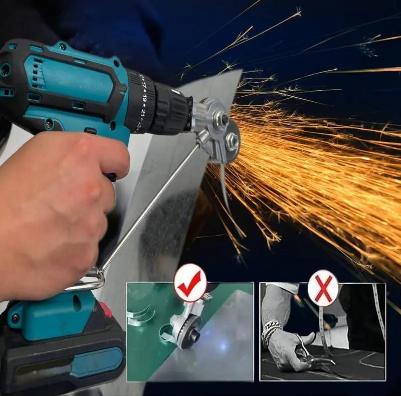 ⚙️Electric metal cutting drill bit attachment - for cutting thin iron, thin white board, thin steel plate and aluminum plate
