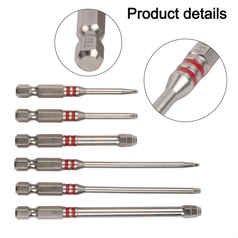 6PCS S2 Alloy Steel Magnetic Screwdriver Bits Set – Pagoda Hex Shank Drill Bit Set