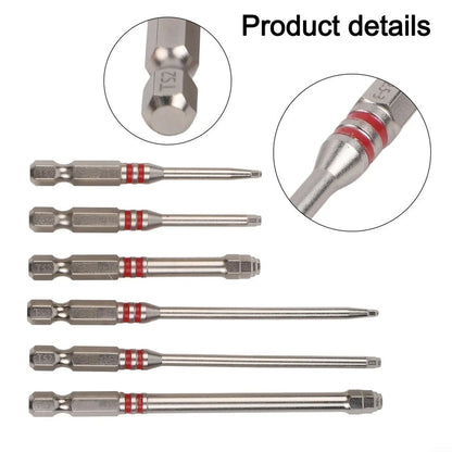 6PCS S2 Alloy Steel Magnetic Screwdriver Bits Set – Pagoda Hex Shank Drill Bit Set
