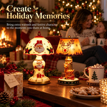 🎅 Santa Claus & Reindeer LED Resin Lamp Decoration