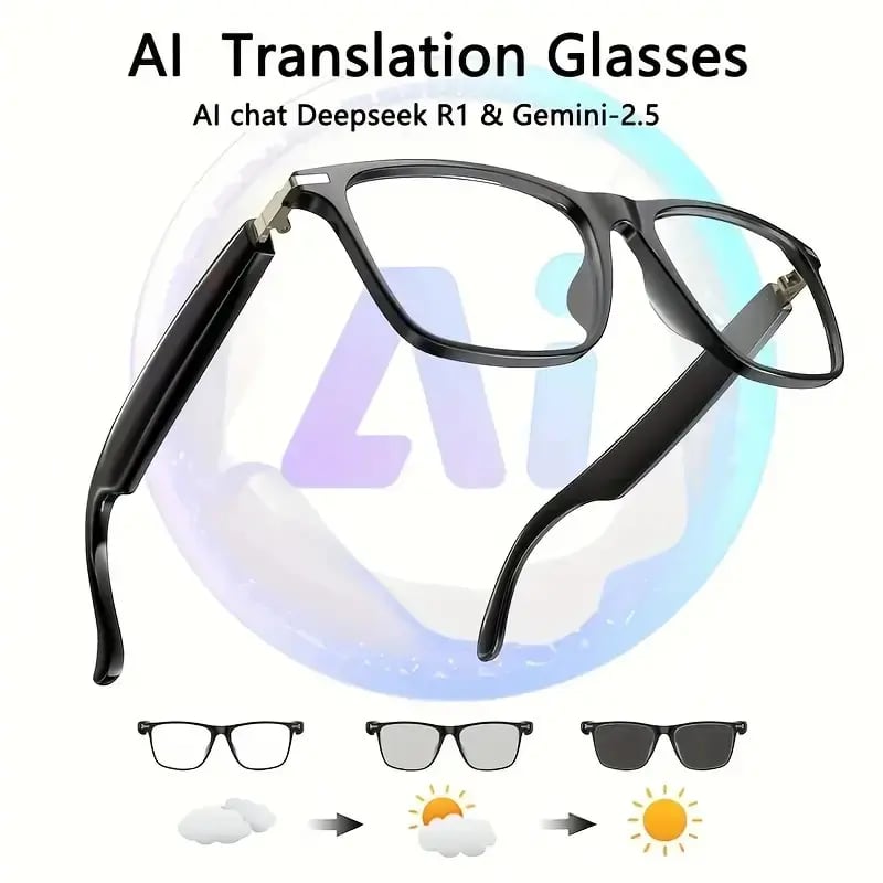 AI Interpretation Smart Glasses, with 33 Languages, Chat GPT,Audio Glasses for Men And Women