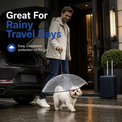 ☔ Transparent Dog Umbrella For Rainy Walks