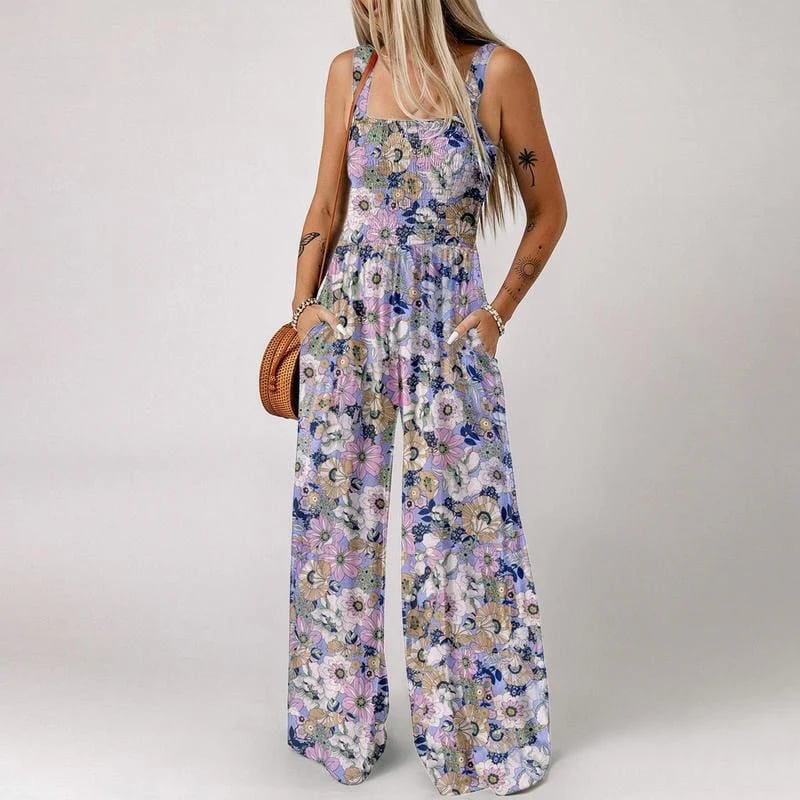 💕Women’s Casual Print Sleeveless Overalls Jumpsuits With Pockets