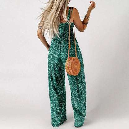 💕Women’s Casual Print Sleeveless Overalls Jumpsuits With Pockets