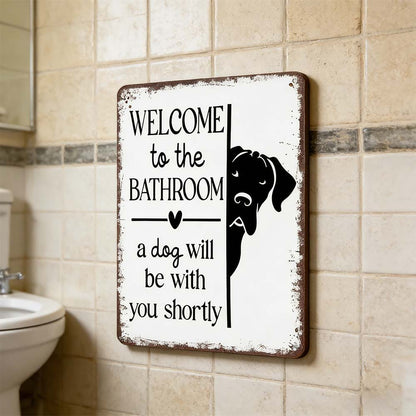 😂 Humorous Bathroom Metal Wall Sign
