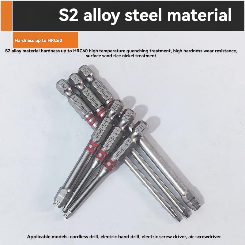6PCS S2 Alloy Steel Magnetic Screwdriver Bits Set – Pagoda Hex Shank Drill Bit Set