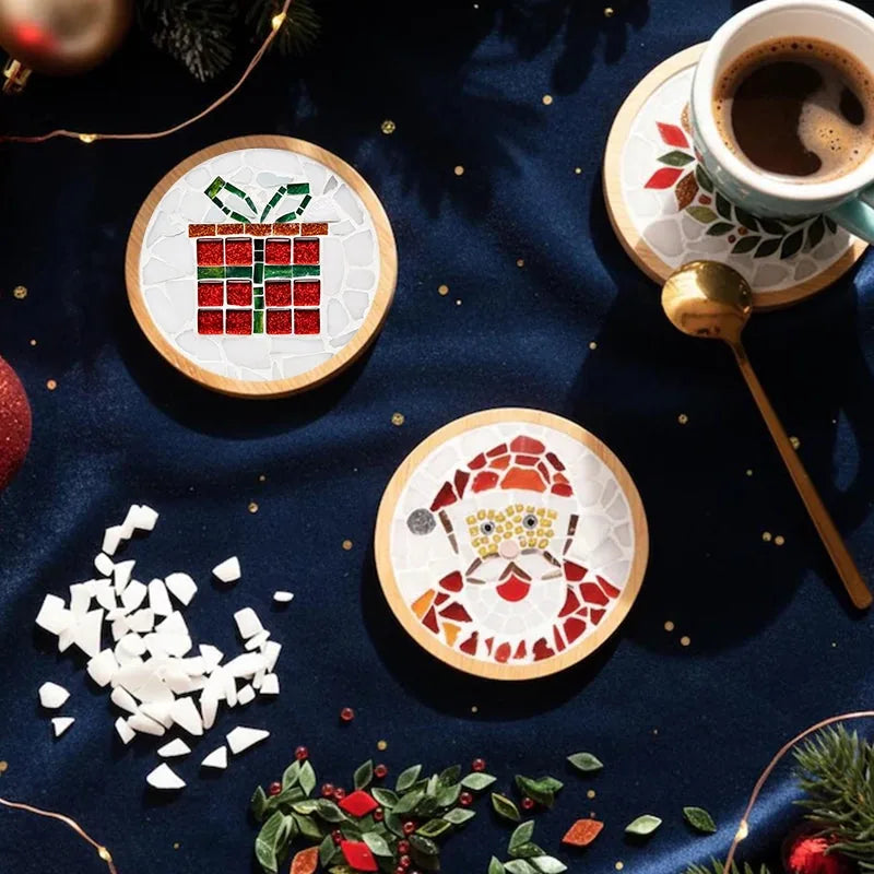 DIY Mosaic Christmas Coaster Kit – 6 Designs