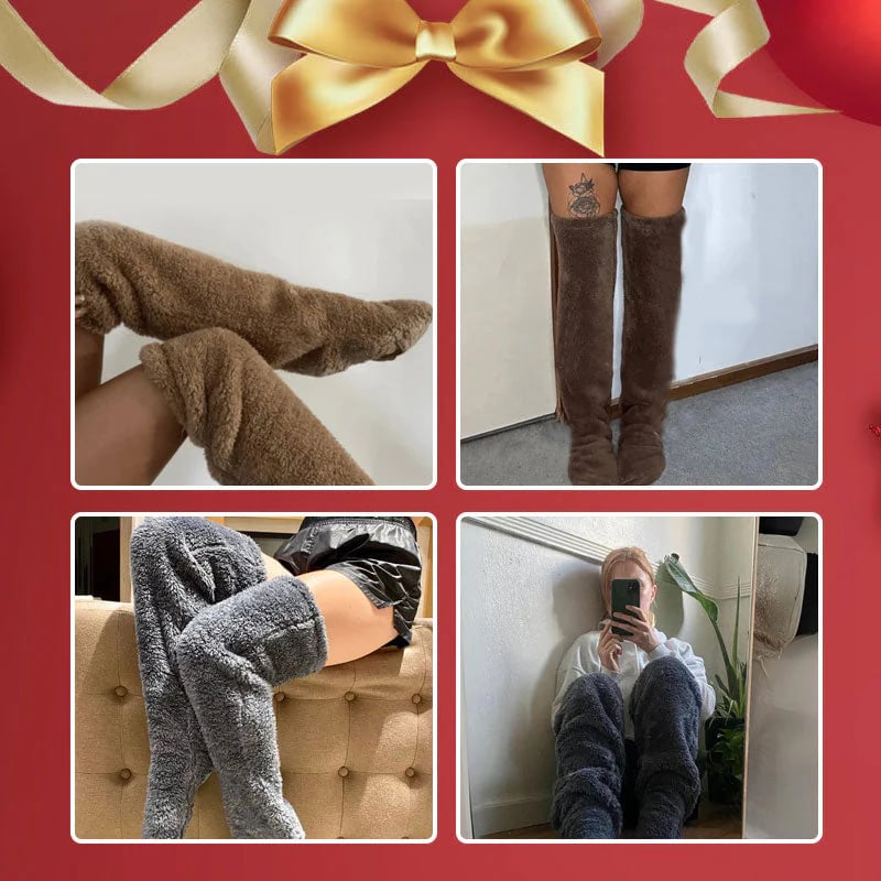 💕Velvety Fleece Knee Socks For Christmas❄️