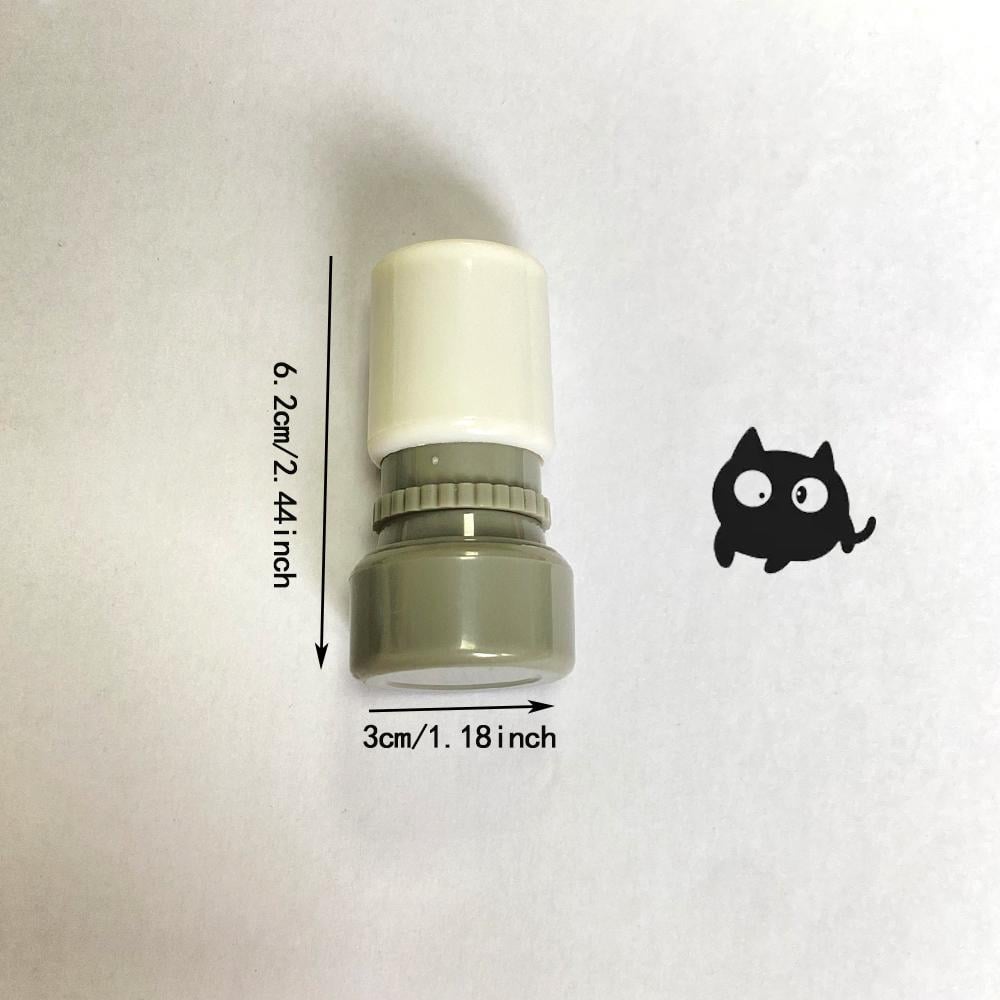 🐱Cat Pattern Stamp, 5 Counts/set Round Self-inking Stamp