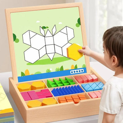 🎁Early Christmas Sale 🔥Wooden Magnetic Pattern Block Puzzle Set🧩