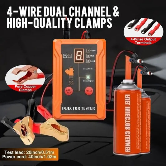 🔧 Universal Fuel Injector Tester 12V/5V 8 Modes 8 Adapters