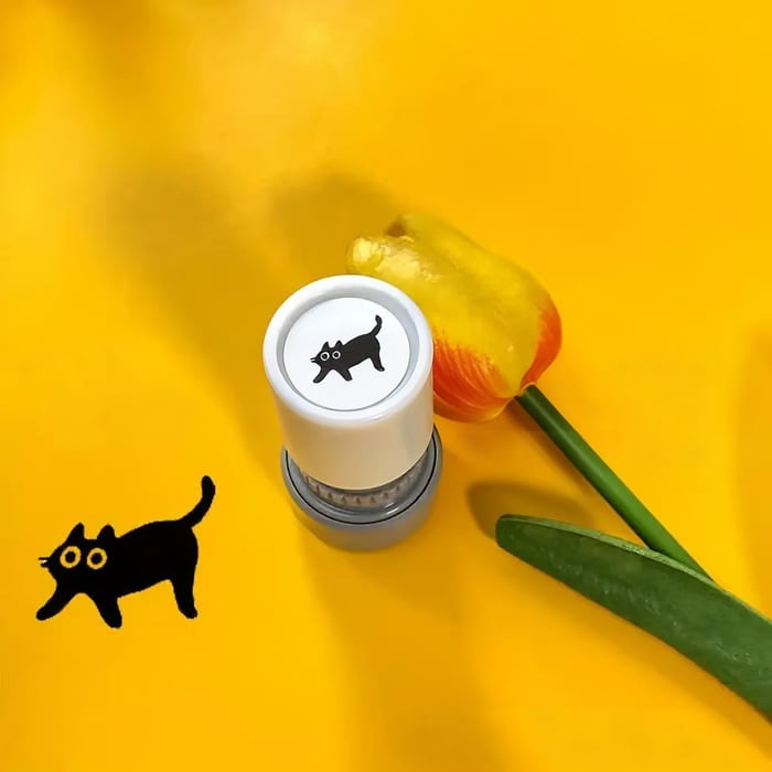🐱Cat Pattern Stamp, 5 Counts/set Round Self-inking Stamp