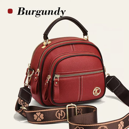 🛫Classic Multifunctional Compartments Adjustable Wide Shoulder Strap Leather Crossbody Bag